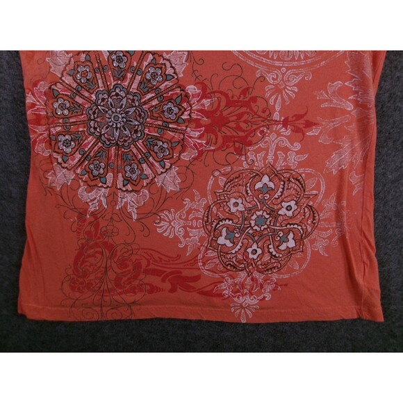 Twisted Courtesy Top Women XXL Orange Medallion Causal Boho Causal Beachy Resort - Picture 3 of 9